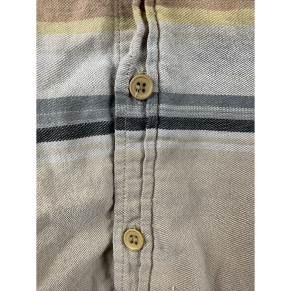 Earthbound Trading Co Mens Medium Long Sleeve Button Up Striped Distressed - Picture 6 of 13